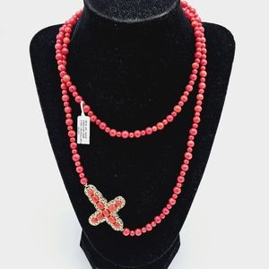 Silver Alloy Designer  semiprecious stones necklace NWT